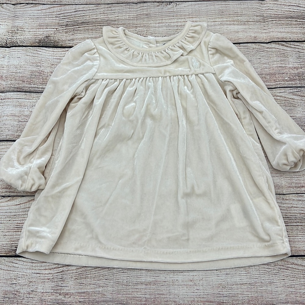 Ralph Lauren Cream Velvet Top Size 18 Months